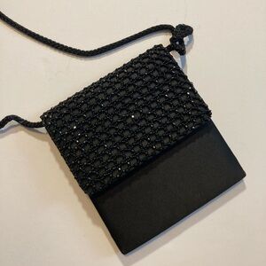 Black beaded evening bag